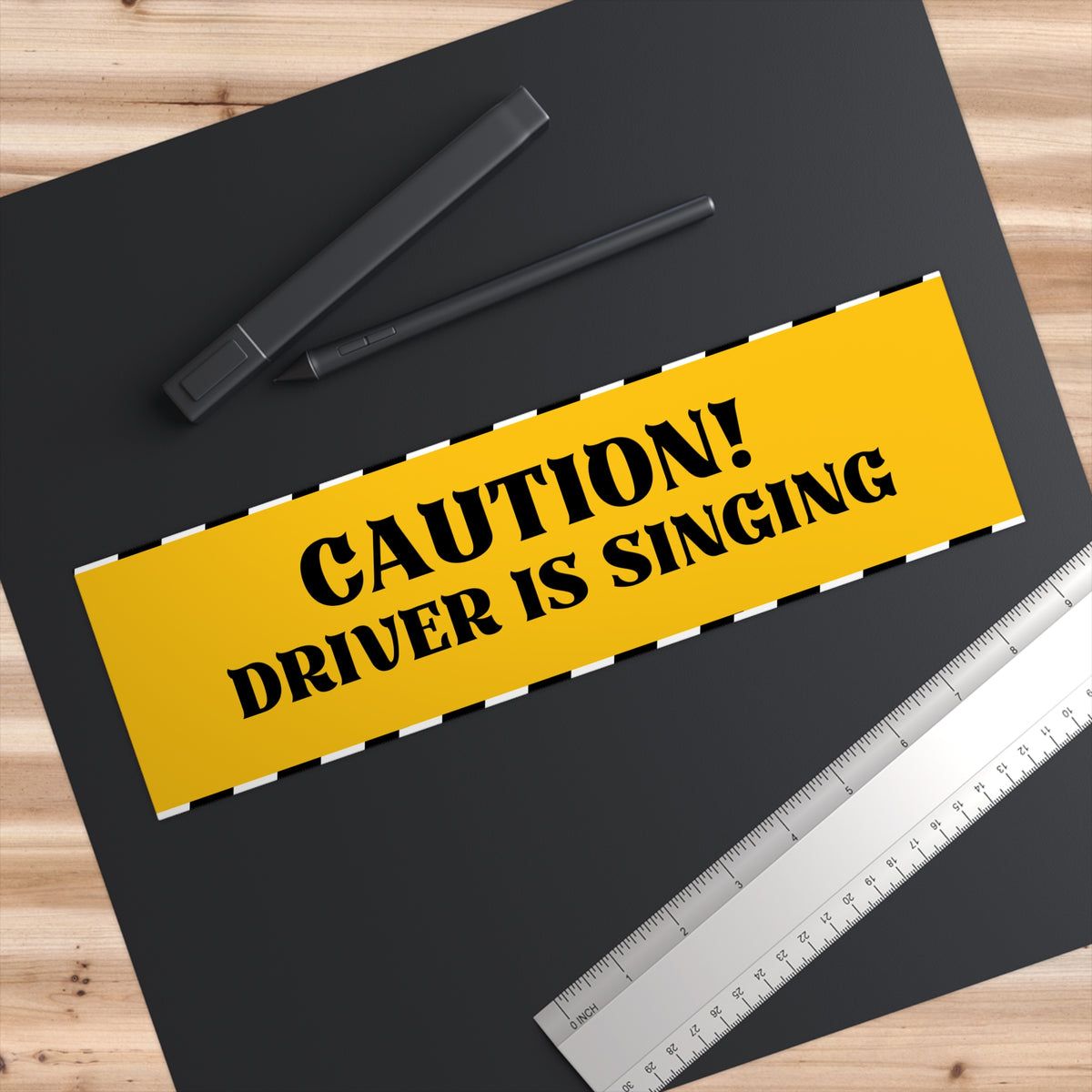 Caution! Driver Is Singing Bumper Sticker