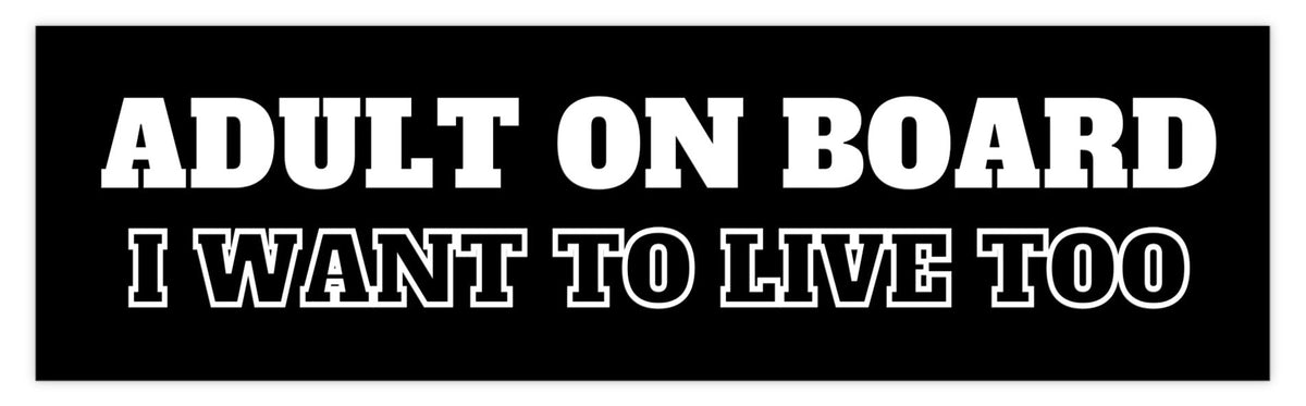 Adult On Board Bumper Sticker